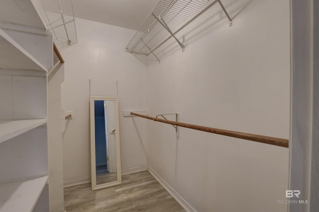 walk in closet featuring light hardwood / wood-style floors