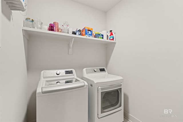 washroom featuring separate washer and dryer