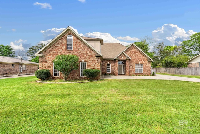 view of front property with a front lawn