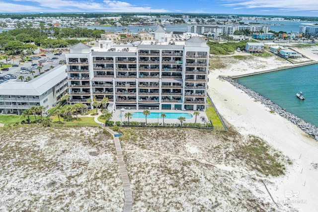 27284 Gulf Rd Unit 711, Orange Beach, AL 36561 - bird's eye view of apartment complex, a pool area, and a nearby body of water