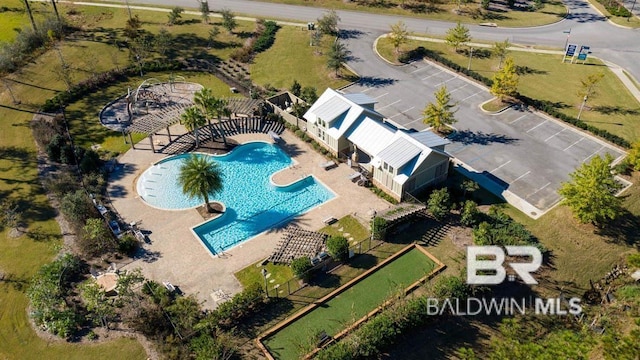 13440 Antler Hill Rd, Spanish Fort, AL 36527 - drone / aerial view of a pool area