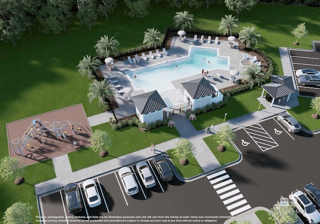 13440 Antler Hill Rd, Spanish Fort, AL 36527 - aerial view of a pool area