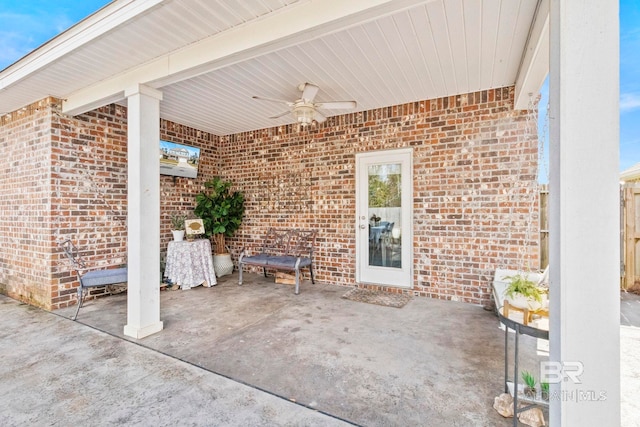 view of patio / terrace with ceiling fan