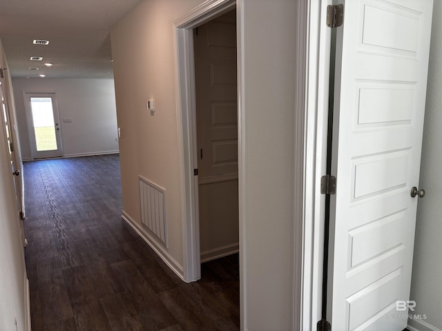 hall featuring dark hardwood / wood-style floors