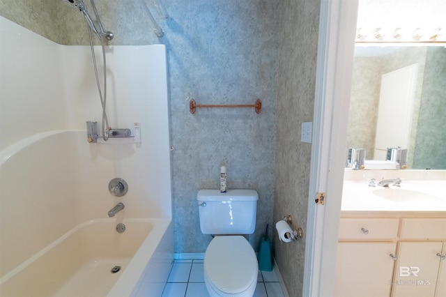 1619 Silver Creek Ct, Saraland, AL 36571 - full bathroom with tile patterned floors, vanity, and bathtub / shower combination