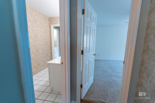 1619 Silver Creek Ct, Saraland, AL 36571 - hall featuring light tile patterned floors and baseboards