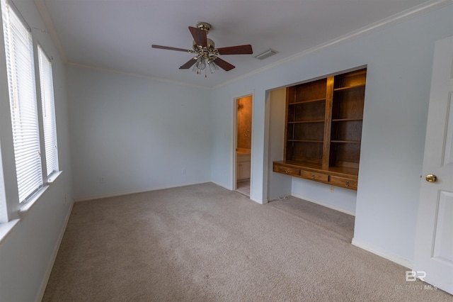 1619 Silver Creek Ct, Saraland, AL 36571 - carpeted spare room with a ceiling fan and crown molding