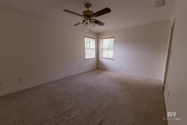1619 Silver Creek Ct, Saraland, AL 36571 - unfurnished room featuring a ceiling fan, light colored carpet, and ornamental molding