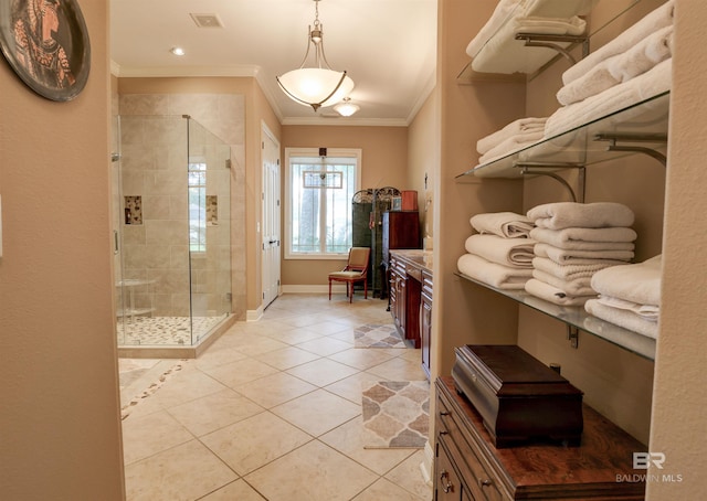 interior space featuring light tile patterned floors