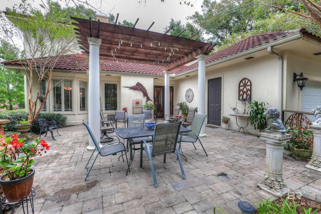 view of patio / terrace featuring a pergola