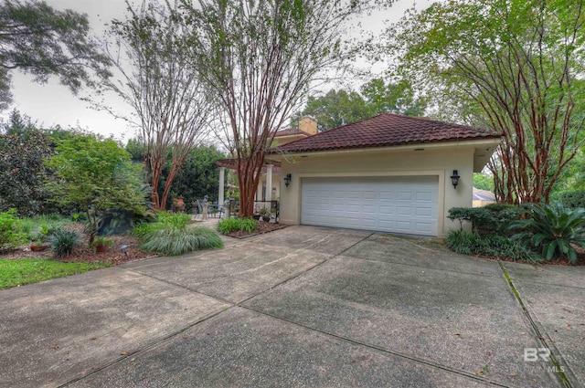 view of front of home with a garage