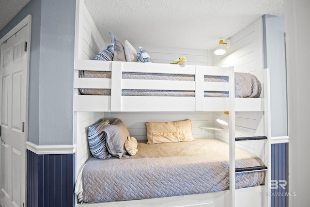 bedroom with a textured ceiling