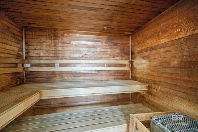 view of sauna