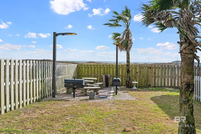 view of yard with fence