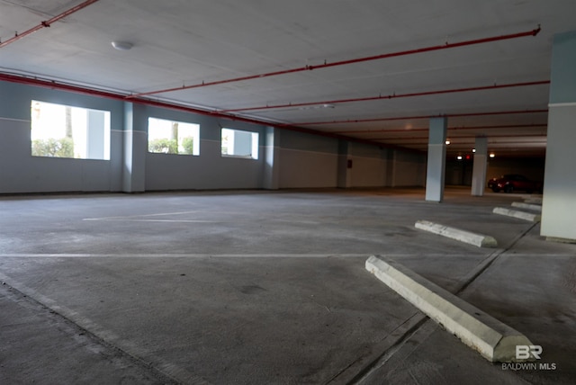 view of parking garage