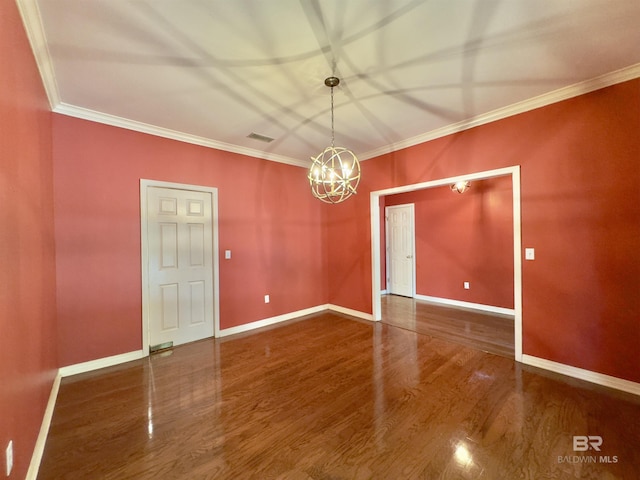 603 Northshore Dr, Bay Minette, AL 36507 - unfurnished dining area featuring crown molding, a chandelier, wood finished floors, and baseboards