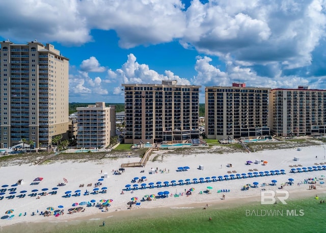 24132 Perdido Beach Blvd Unit 1024, Orange Beach, AL 36561 - drone / aerial view with a city view, a beach view, and a water view