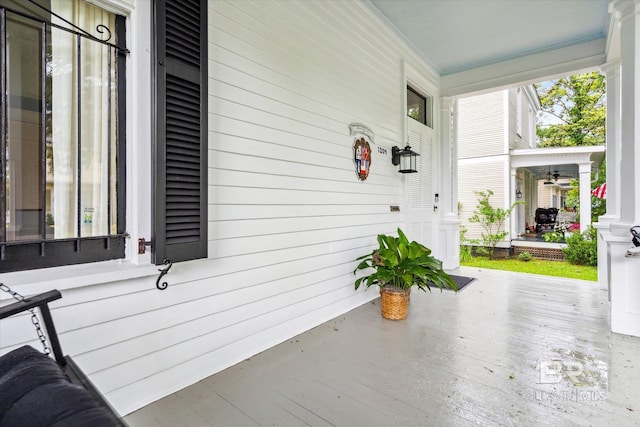 wooden deck featuring a porch