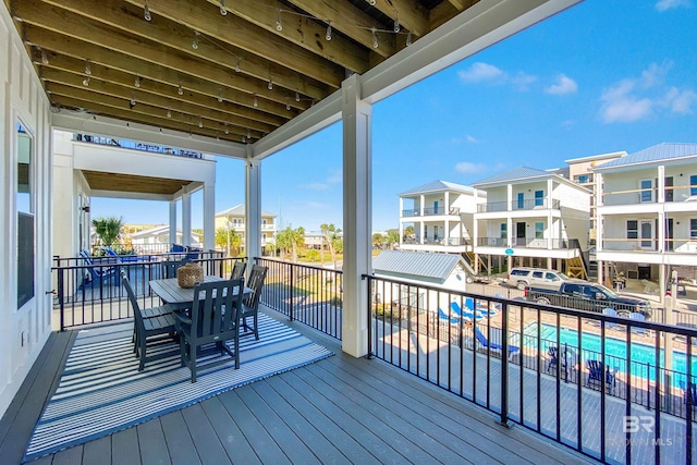 deck featuring a residential view