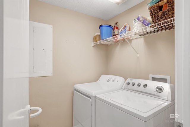 13601 Perdido Key Dr Unit W-12A, Perdido Key, FL 32507 - clothes washing area featuring electric panel, washer and clothes dryer, and laundry area
