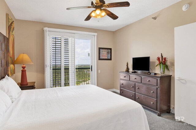 13601 Perdido Key Dr Unit W-12A, Perdido Key, FL 32507 - bedroom with ceiling fan, carpet, baseboards, and access to outside
