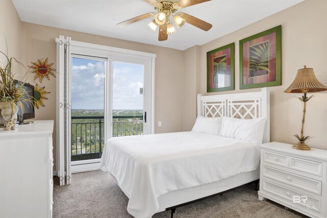 13601 Perdido Key Dr Unit W-12A, Perdido Key, FL 32507 - bedroom with carpet, ceiling fan, and access to outside
