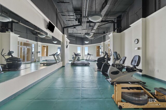 13601 Perdido Key Dr Unit W-12A, Perdido Key, FL 32507 - gym with baseboards and a towering ceiling