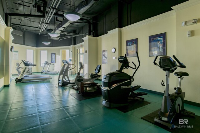 13601 Perdido Key Dr Unit W-12A, Perdido Key, FL 32507 - workout area featuring a high ceiling and baseboards