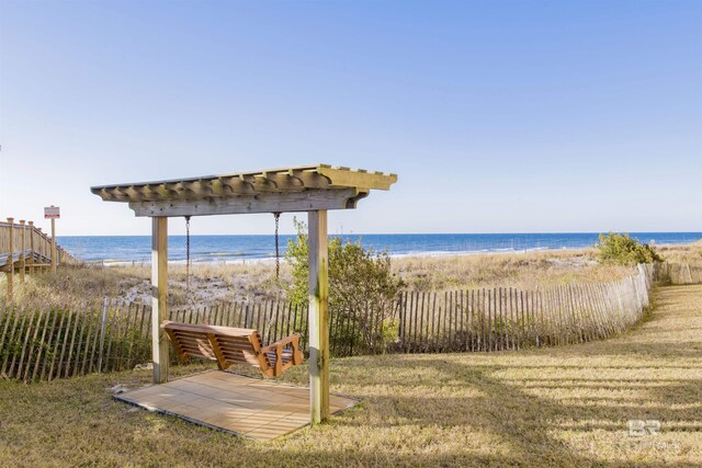 13601 Perdido Key Dr Unit W-12A, Perdido Key, FL 32507 - exterior space with fence, a beach view, and a water view