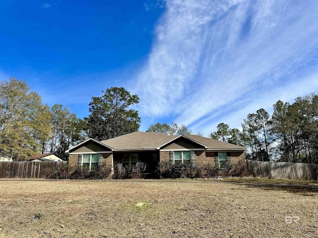 view of single story home