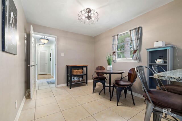 view of tiled dining space