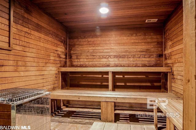 view of sauna