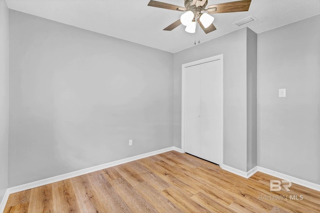 3304 Armond St, Mobile, AL 36605 - unfurnished bedroom with light wood-style flooring, a closet, and ceiling fan
