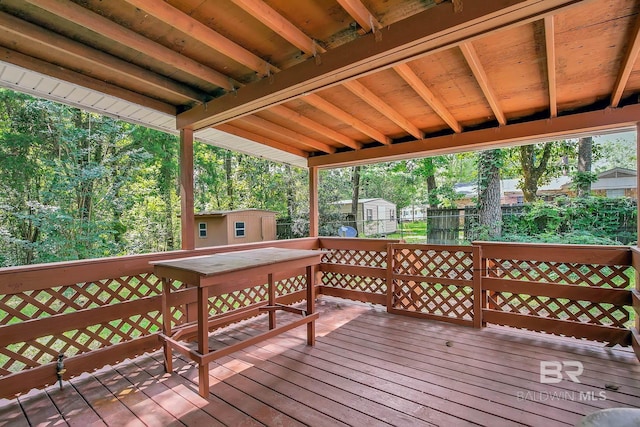 3304 Armond St, Mobile, AL 36605 - deck with a storage unit