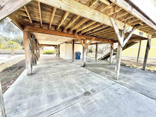 view of patio featuring stairs