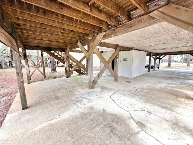 view of patio with stairway