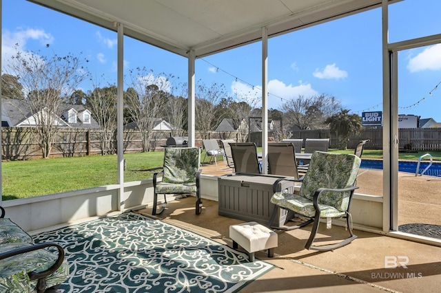 view of sunroom