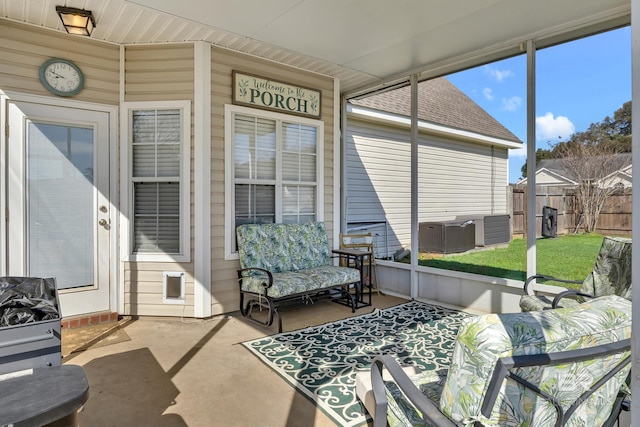 view of sunroom / solarium