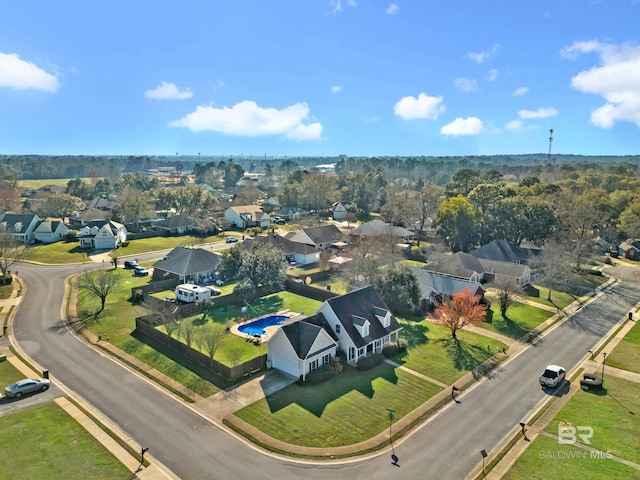 drone / aerial view featuring a residential view