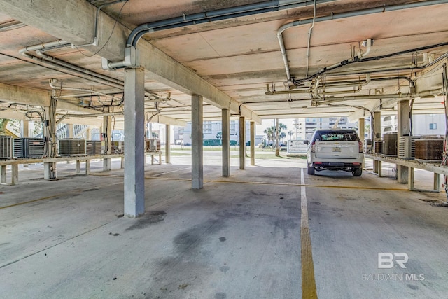 garage with cooling unit