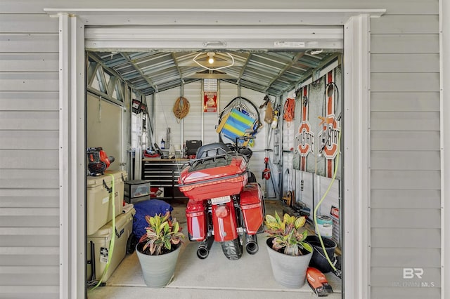 view of garage