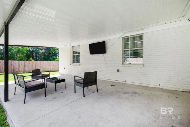 view of patio / terrace featuring an outdoor living space