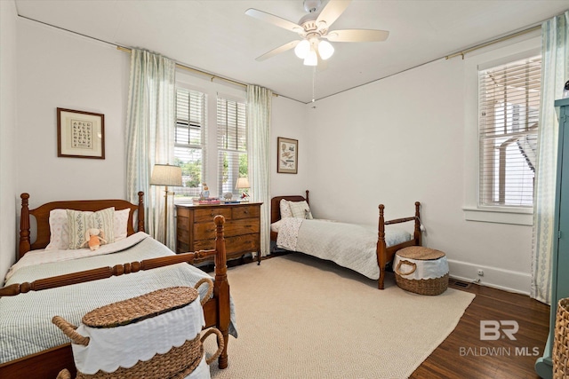 14 Macy Pl, Mobile, AL 36604 - bedroom featuring dark wood-style floors and a ceiling fan