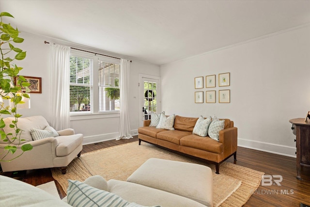 14 Macy Pl, Mobile, AL 36604 - living area with baseboards and dark wood-style floors