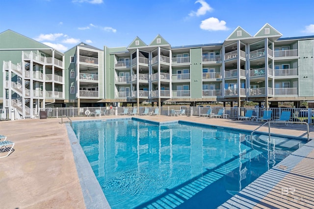 community pool with fence