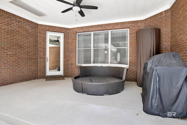 4340 Hamilton Oaks Ln, Mobile, AL 36695 - view of patio featuring ceiling fan and grilling area