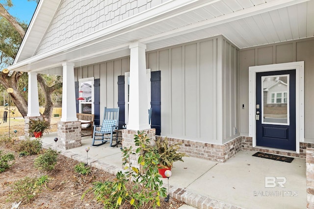 entrance to property with a porch