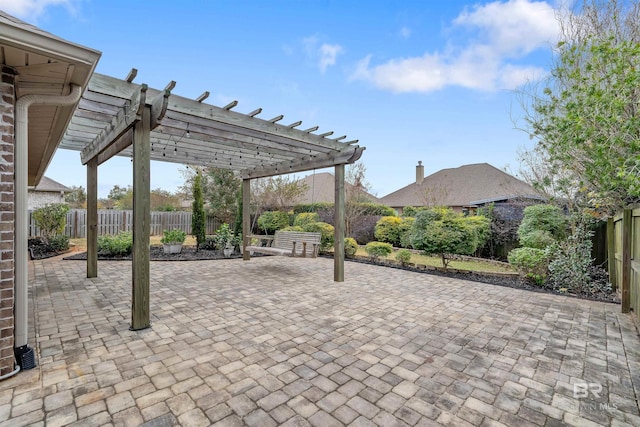 view of patio / terrace with a pergola