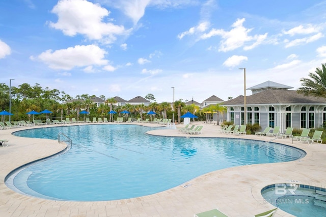 view of pool with a patio