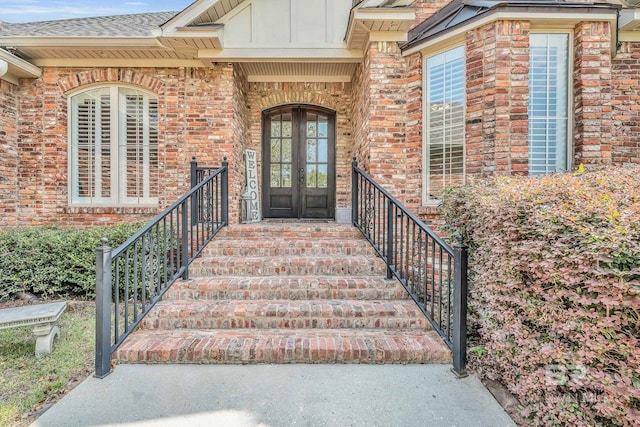 property entrance with french doors